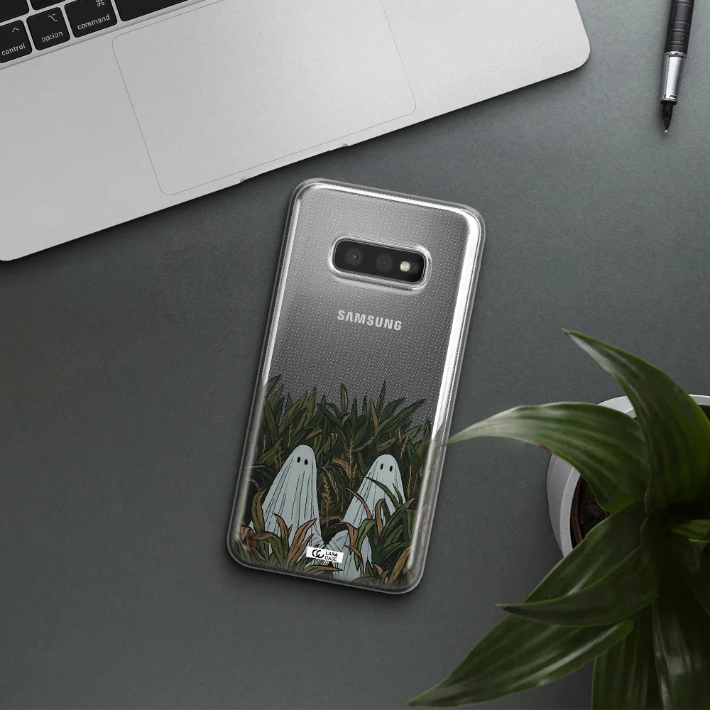 a group of ghosts in a field of grass Samsung S10e Clear TPU Case