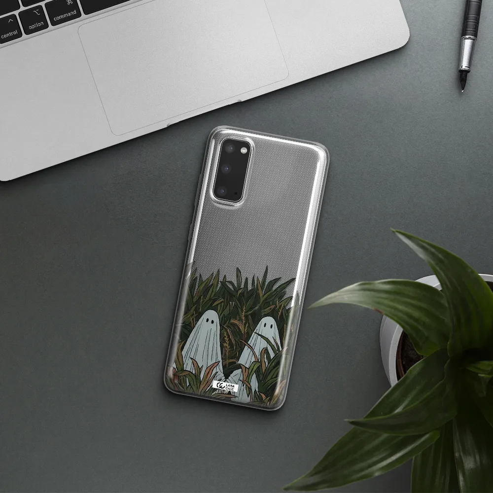a group of ghosts in a field of grass Samsung S20 Clear TPU Case
