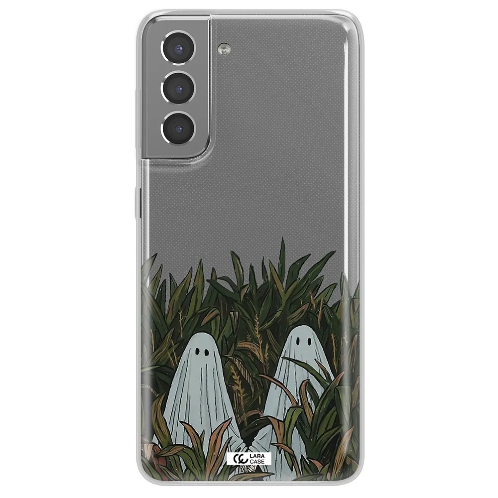 a group of ghosts in a field of grass Samsung S21 Clear TPU Case