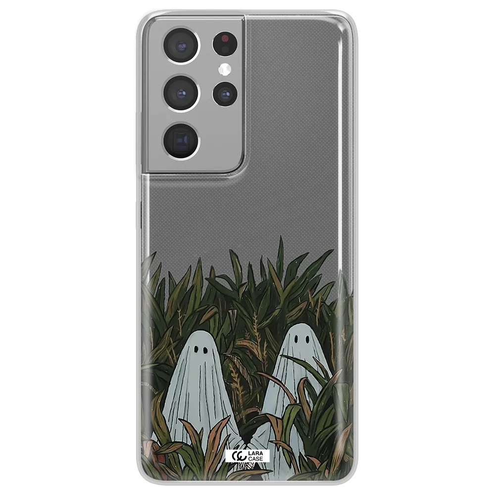 a group of ghosts in a field of grass Samsung S21 Ultra Clear TPU Case