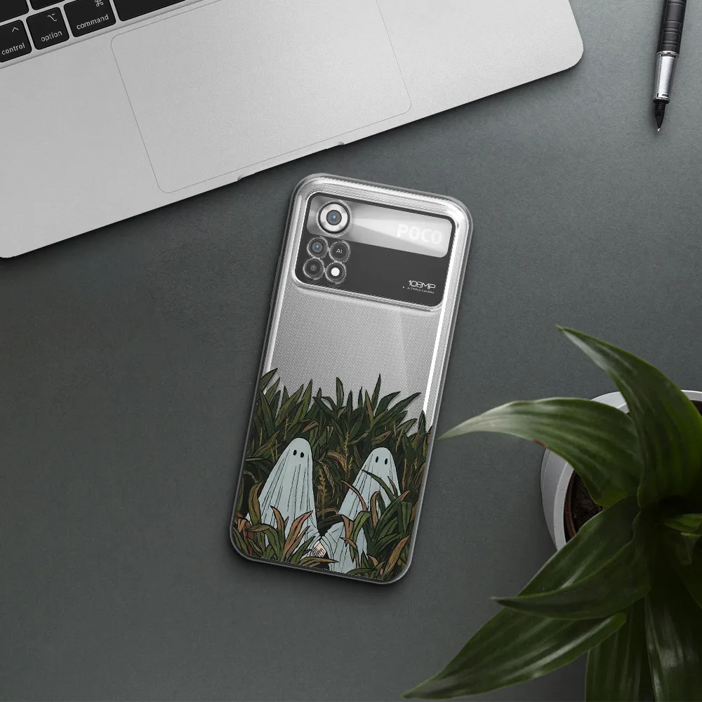 a group of ghosts in a field of grass Xiaomi Poco X4 Pro Clear TPU Case