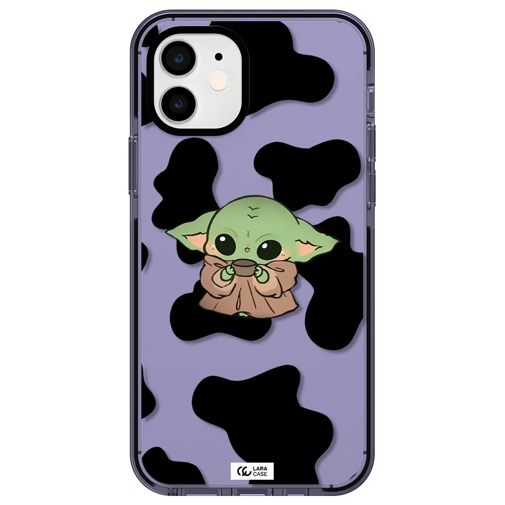 a cartoon of a baby yoda Apple iPhone 11 impact Lilac Case