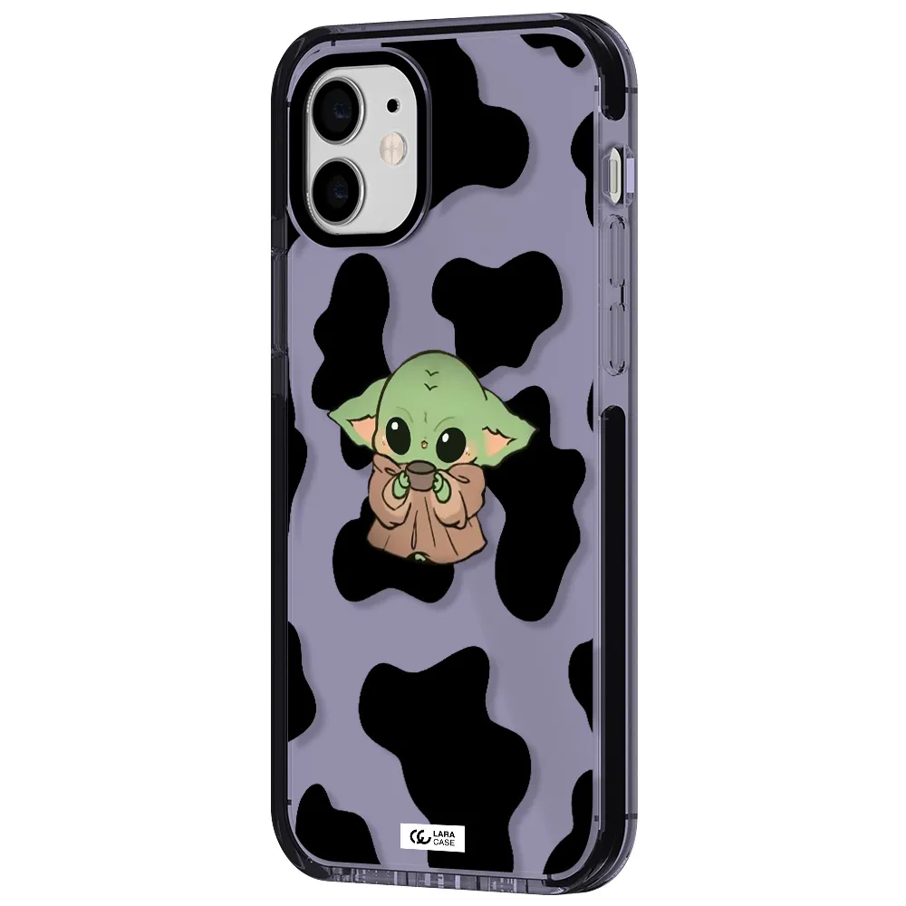 a cartoon of a baby yoda Apple iPhone 11 impact Lilac Case