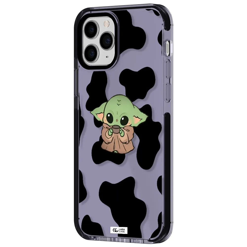 a cartoon of a baby yoda Apple iPhone 11 pro impact Lilac Case