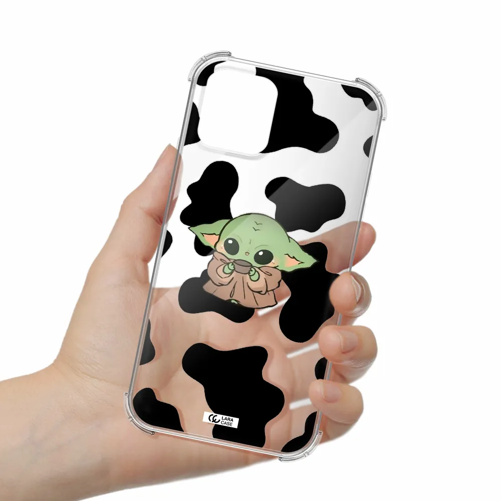 a cartoon of a baby yoda Apple iPhone 11 pro max Clear PC Case