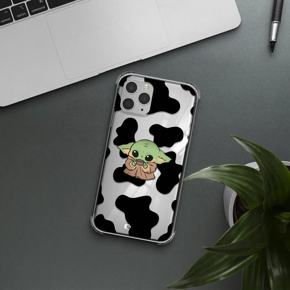 a cartoon of a baby yoda Apple iPhone 11 pro max Clear PC Case