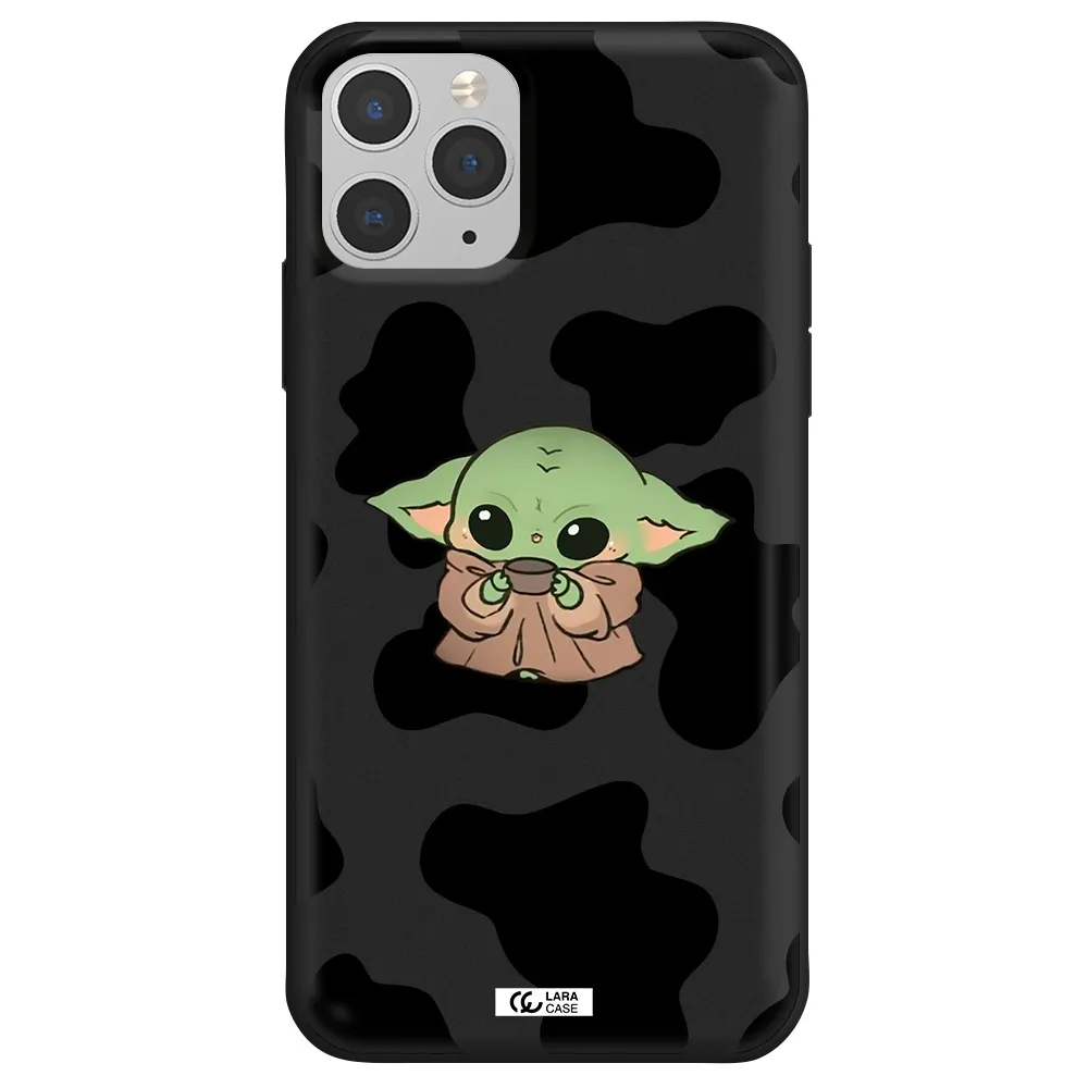 a cartoon of a baby yoda Apple iPhone 11 pro Silicone black Case