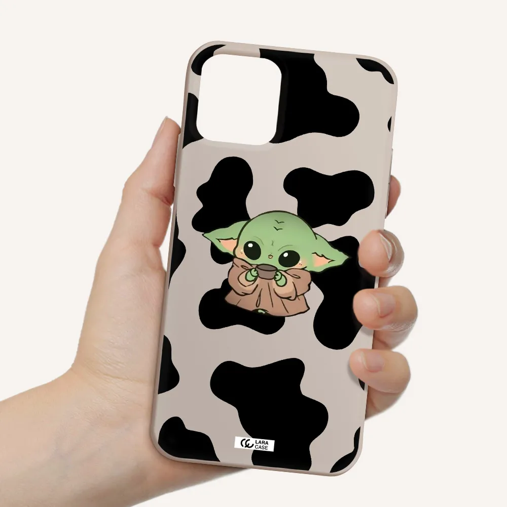 a cartoon of a baby yoda Apple iPhone 11 pro Silicone Stone Case