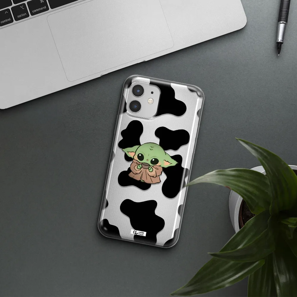 a cartoon of a baby yoda Apple iPhone 12 mini Clear TPU Case