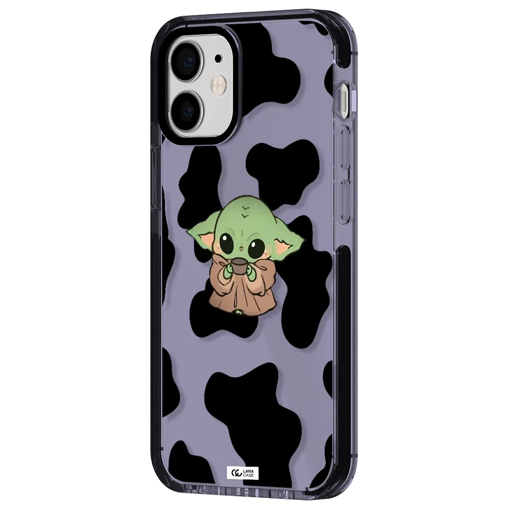 a cartoon of a baby yoda Apple iPhone 12 mini impact Lilac Case