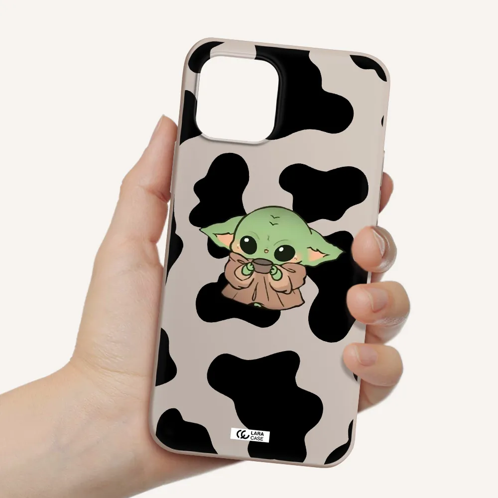 a cartoon of a baby yoda Apple iPhone 12 mini Silicone Stone Case