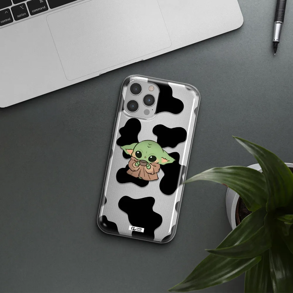a cartoon of a baby yoda Apple iPhone 12 pro Clear TPU Case