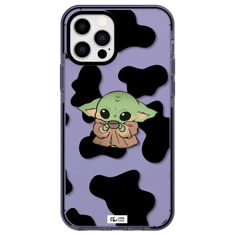 a cartoon of a baby yoda Apple iPhone 12 pro impact Lilac Case