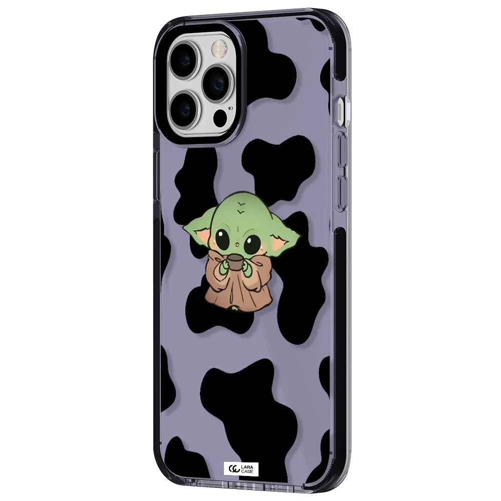 a cartoon of a baby yoda Apple iPhone 12 pro max impact Lilac Case