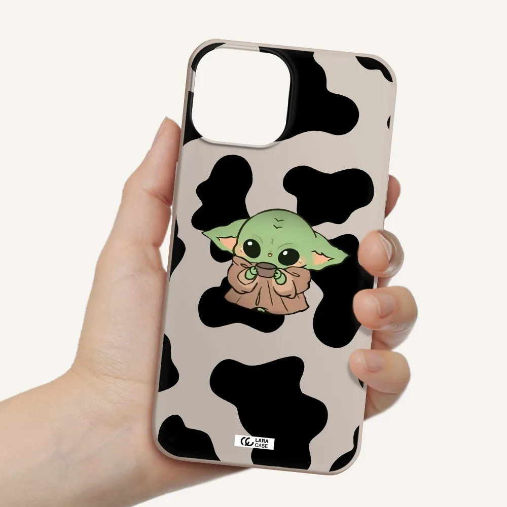 a cartoon of a baby yoda Apple iPhone 13 mini Silicone Stone Case