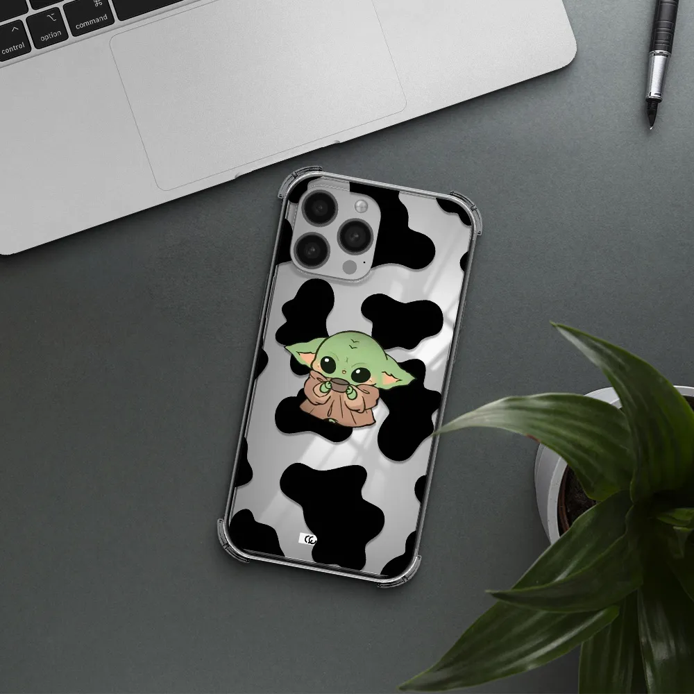 a cartoon of a baby yoda Apple iPhone 13 Pro Clear PC Case