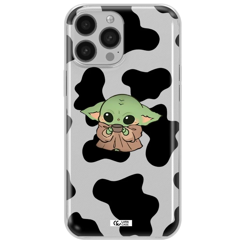 a cartoon of a baby yoda Apple iPhone 13 Pro Max Clear TPU Case
