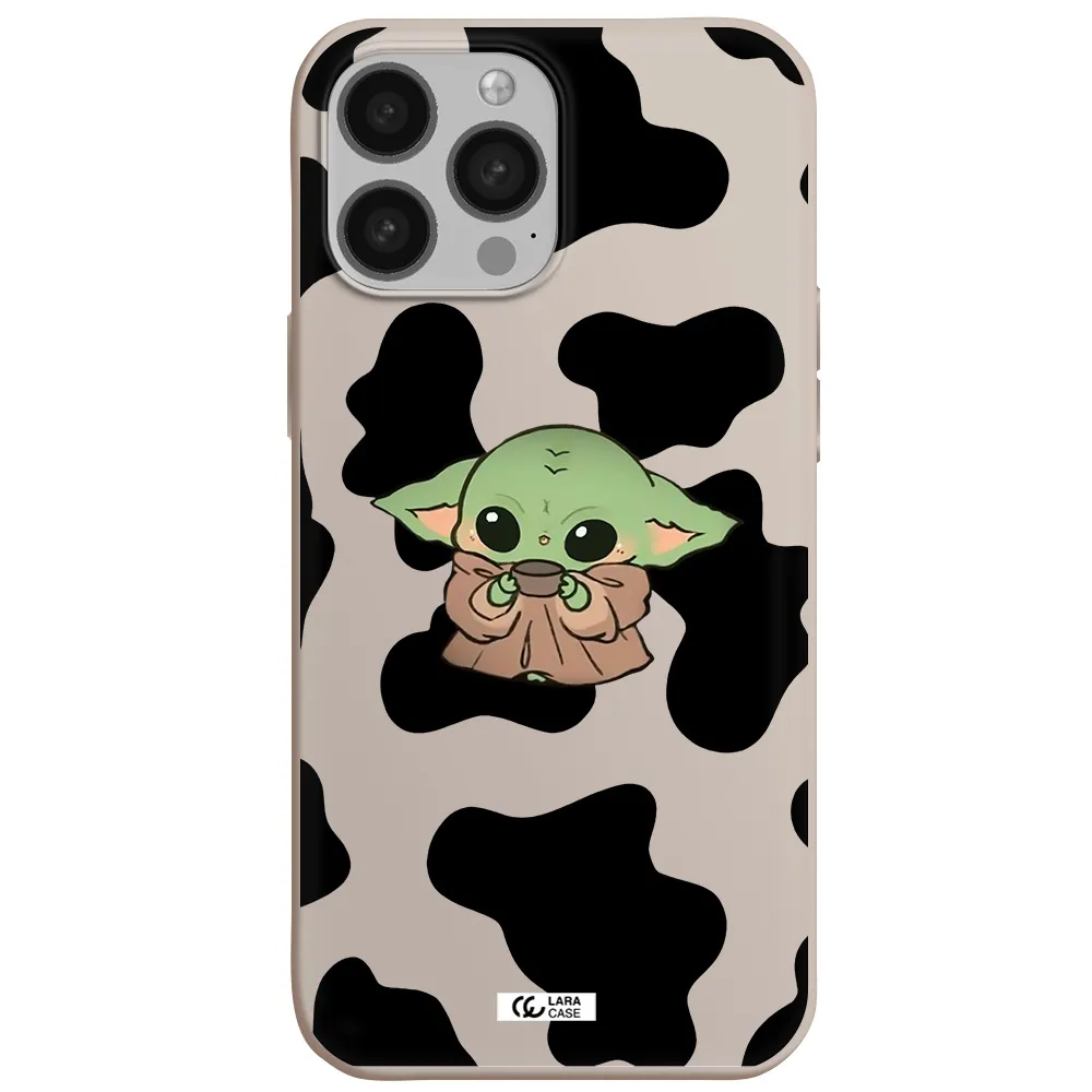 a cartoon of a baby yoda Apple iPhone 13 Pro Max Silicone Stone Case