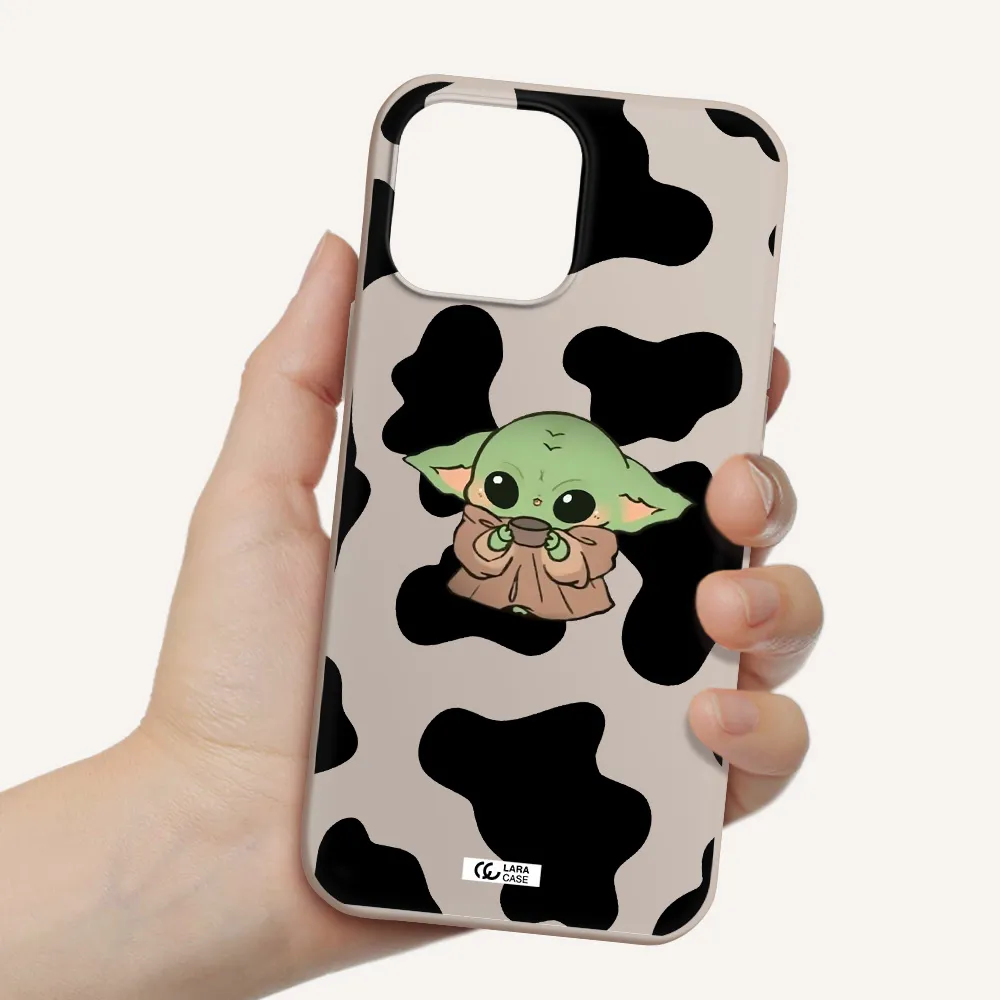 a cartoon of a baby yoda Apple iPhone 13 Pro Max Silicone Stone Case