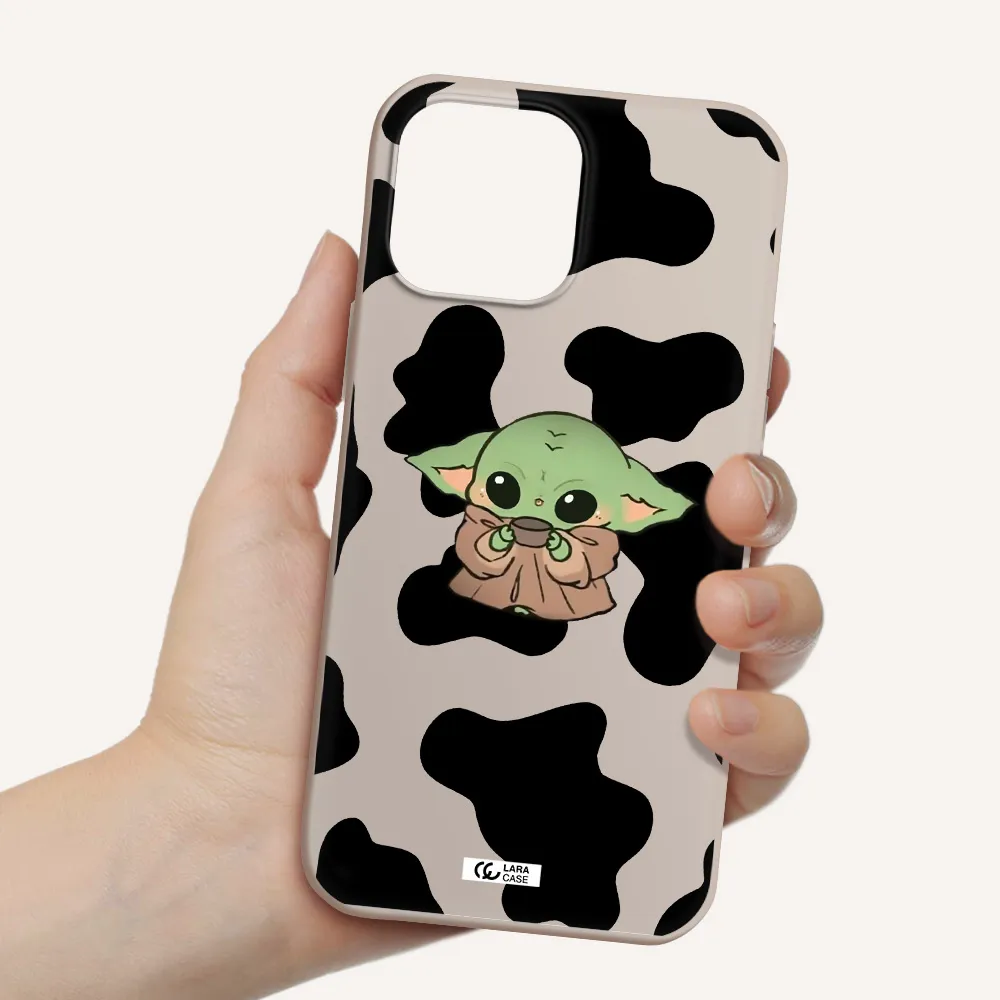 a cartoon of a baby yoda Apple iPhone 13 Pro Silicone Stone Case