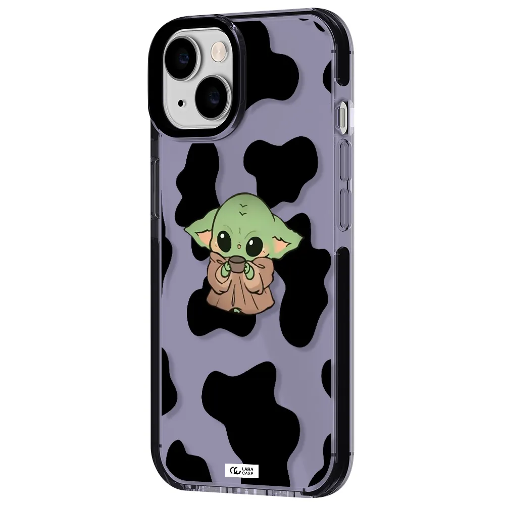 a cartoon of a baby yoda Apple iPhone 14 impact Lilac Case