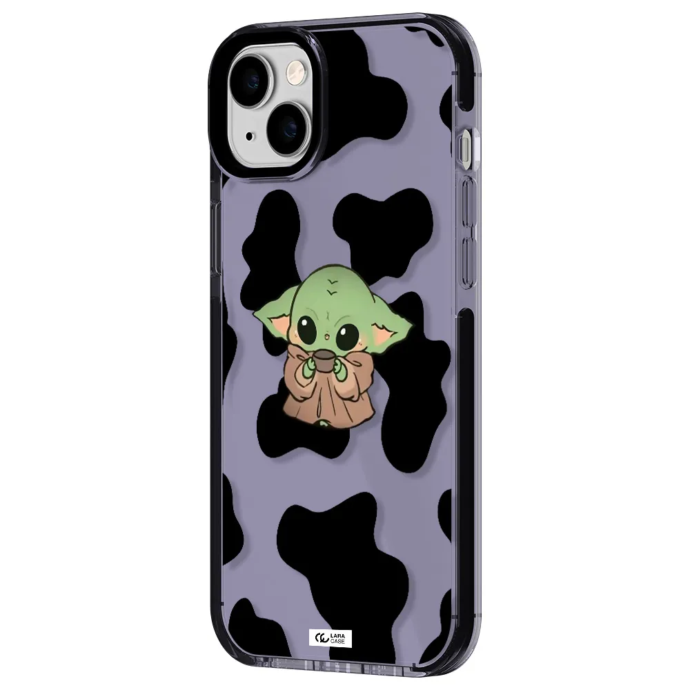 a cartoon of a baby yoda Apple iPhone 14 plus impact Lilac Case