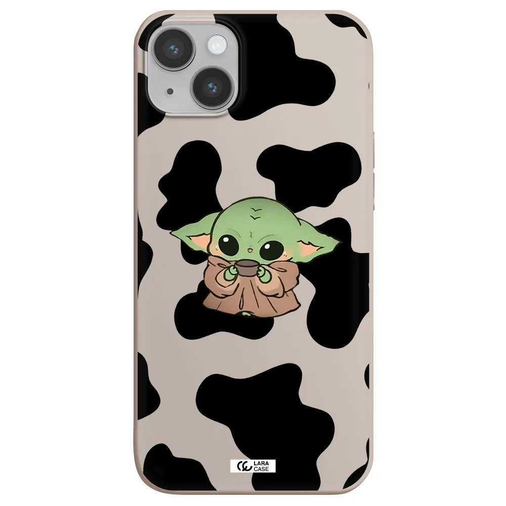 a cartoon of a baby yoda Apple iPhone 14 plus Silicone Stone Case