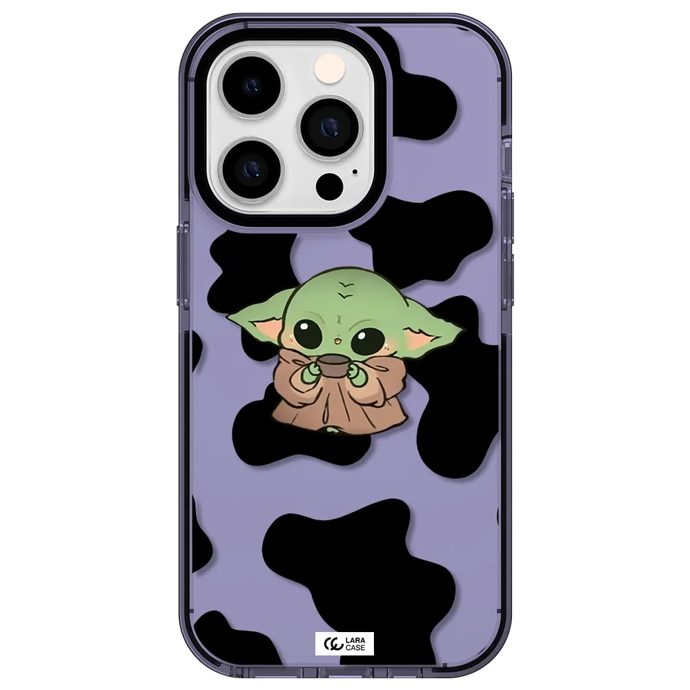 a cartoon of a baby yoda Apple iPhone 14 pro impact Lilac Case