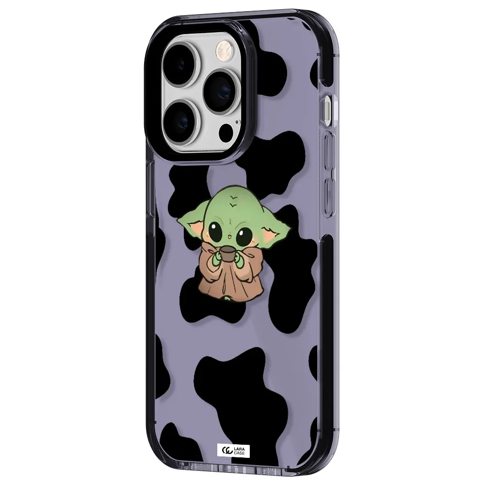 a cartoon of a baby yoda Apple iPhone 14 pro impact Lilac Case