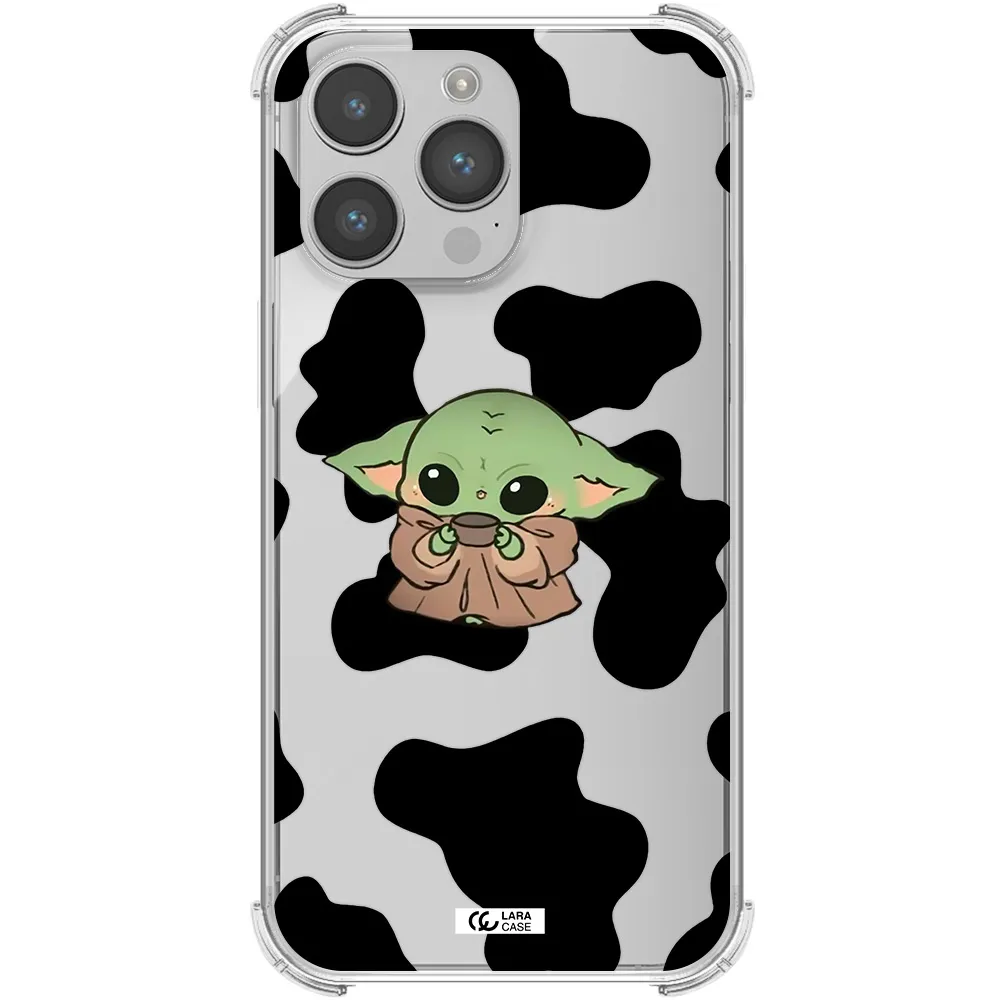 a cartoon of a baby yoda Apple iPhone 14 pro max Clear PC Case