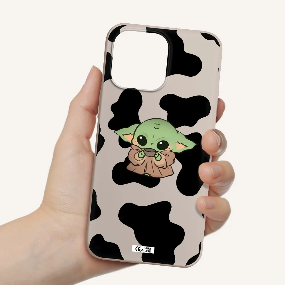 a cartoon of a baby yoda Apple iPhone 14 pro max Silicone Stone Case