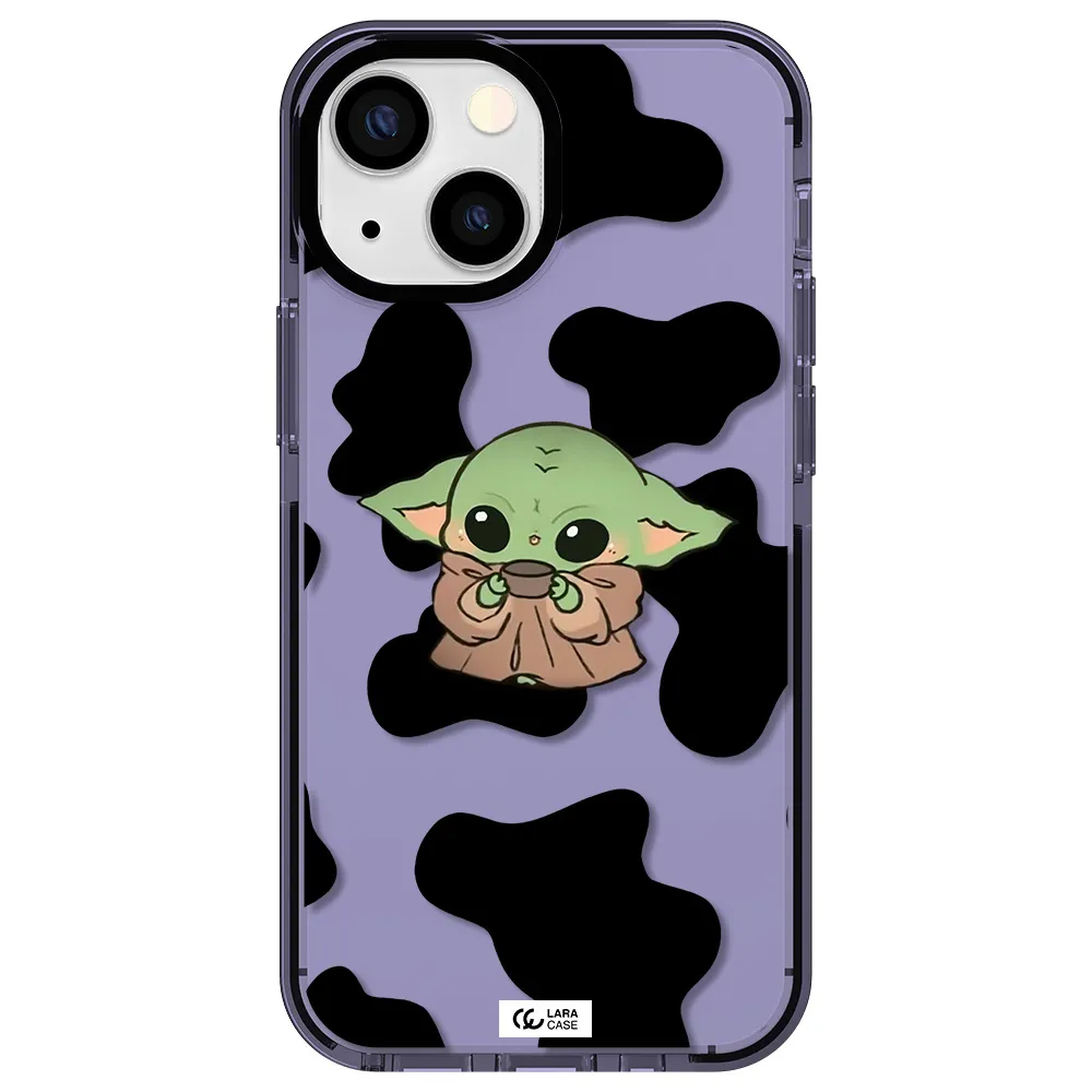 a cartoon of a baby yoda Apple iPhone 15 impact Lilac Case
