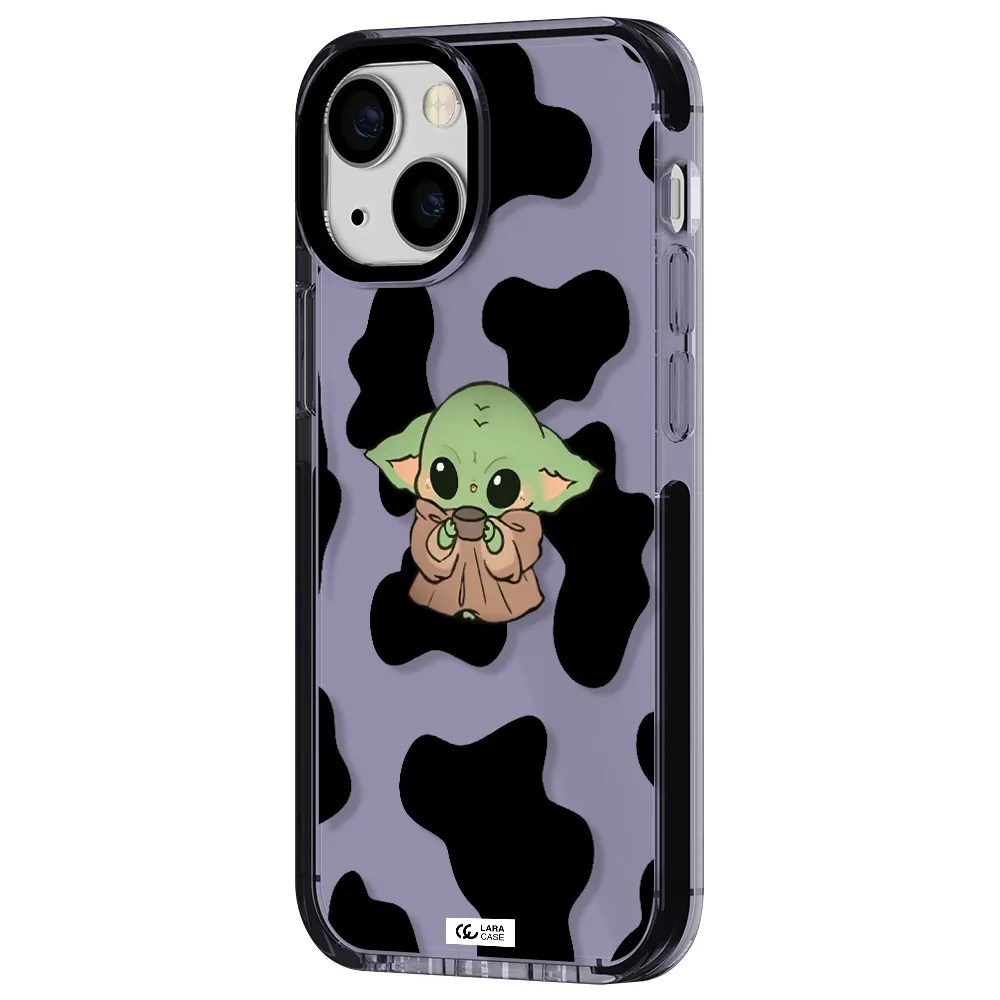 a cartoon of a baby yoda Apple iPhone 15 impact Lilac Case