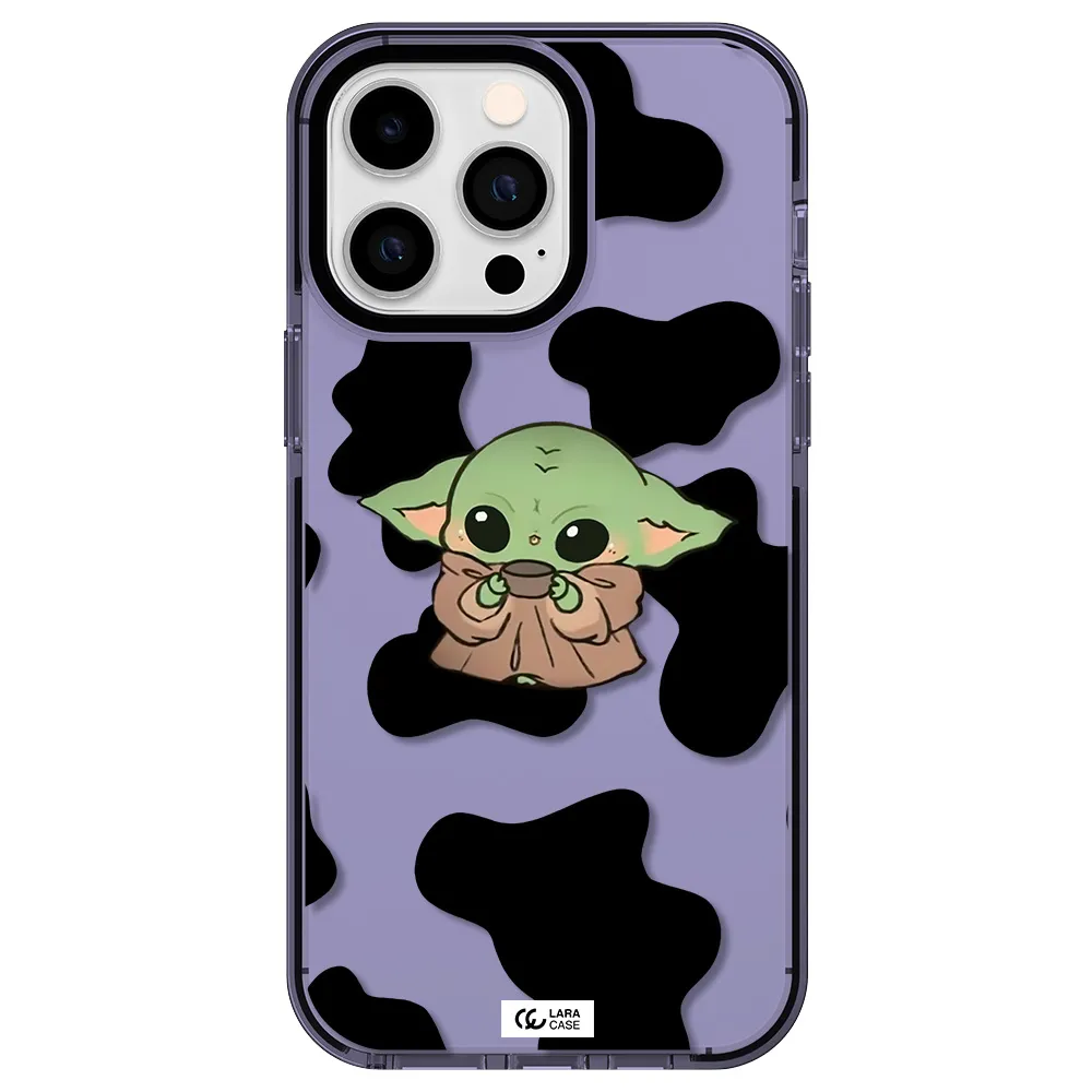 a cartoon of a baby yoda Apple iPhone 15 Pro impact Lilac Case