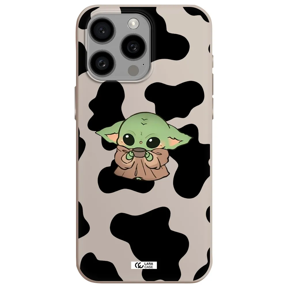 a cartoon of a baby yoda Apple Iphone 15 Pro max Silicone Stone Case