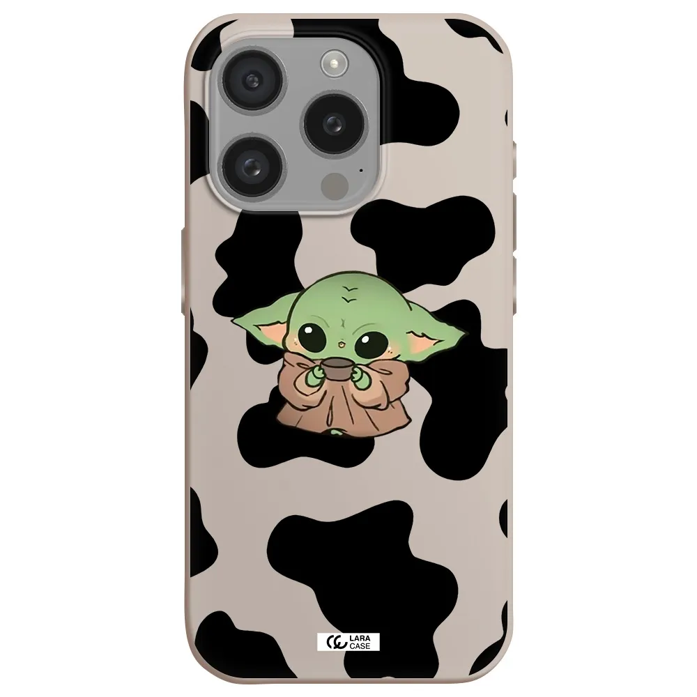 A Cartoon Of A Baby Yoda Apple Iphone 15 Pro Silicone Stone Case