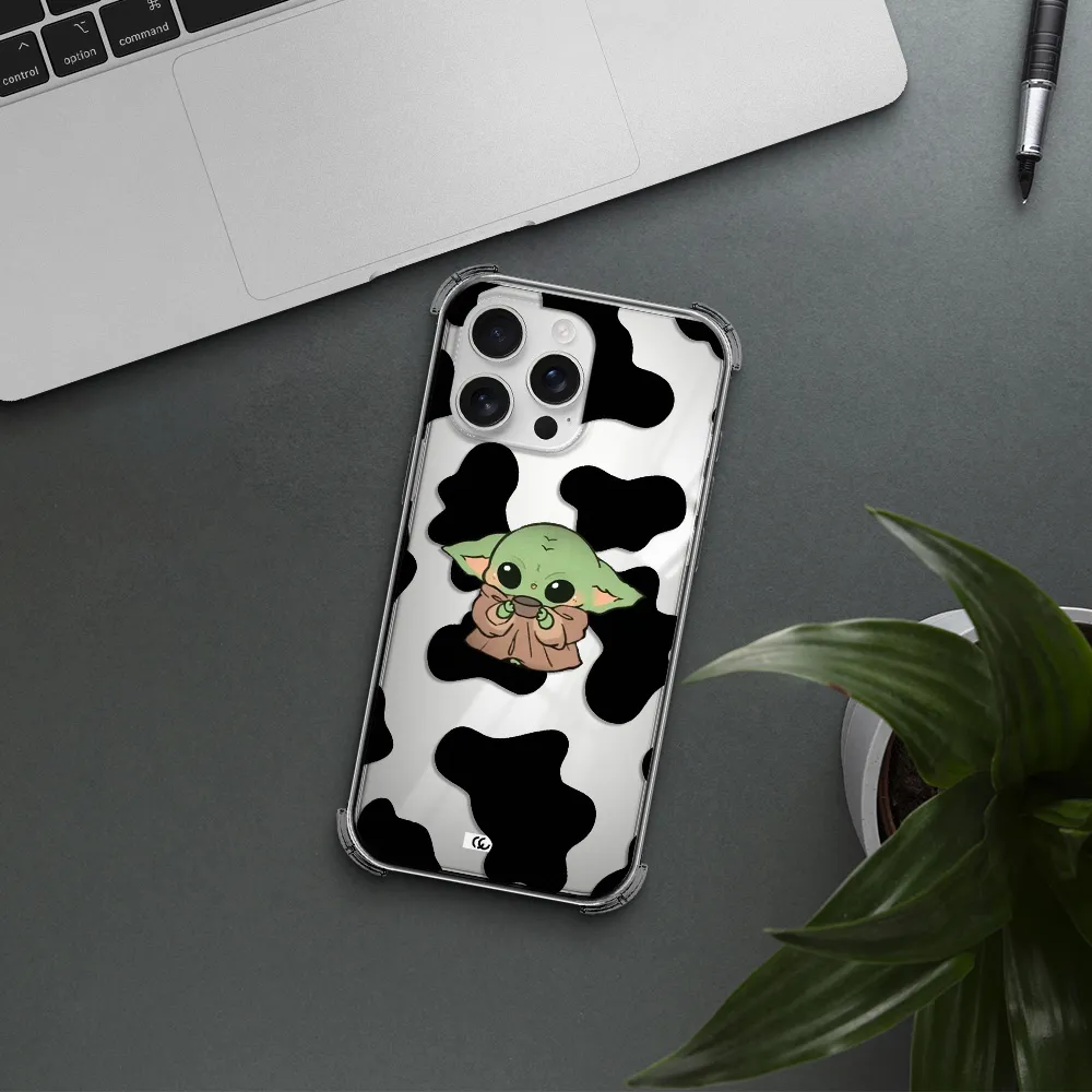 A Cartoon Of A Baby Yoda Apple Iphone 16 Pro Max Clear Pc Case
