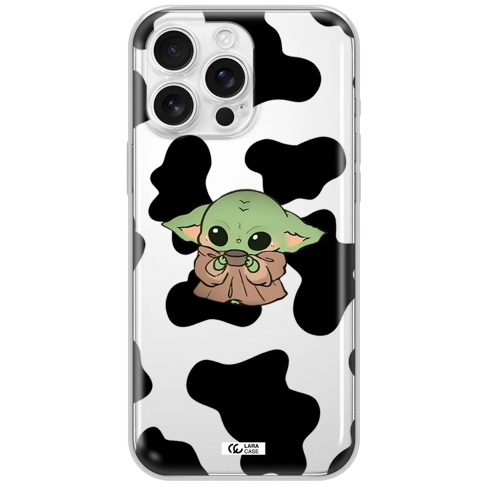 A Cartoon Of A Baby Yoda Apple Iphone 16 Pro Max Clear Tpu Case