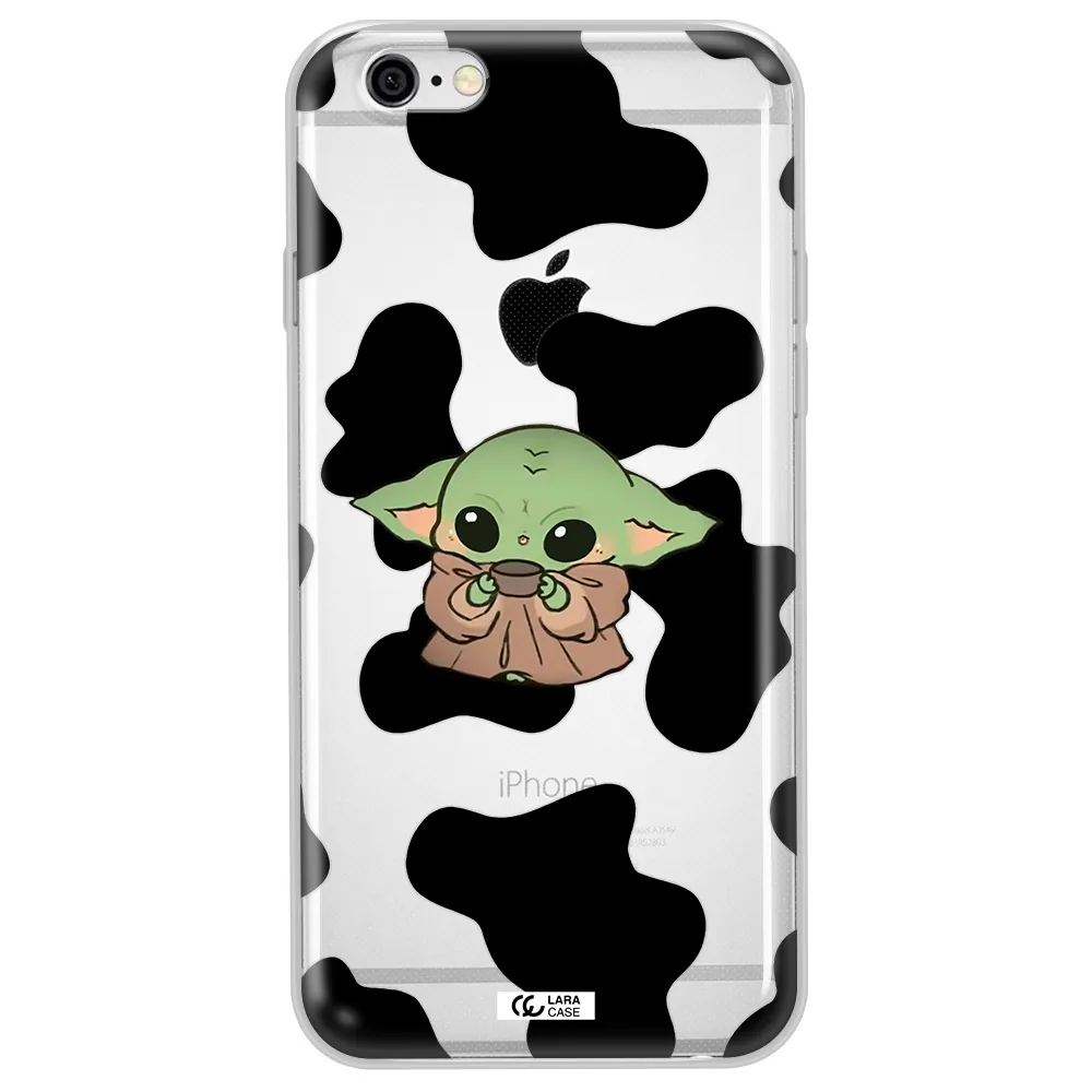 a cartoon of a baby yoda Apple iPhone 6 plus Clear TPU Case
