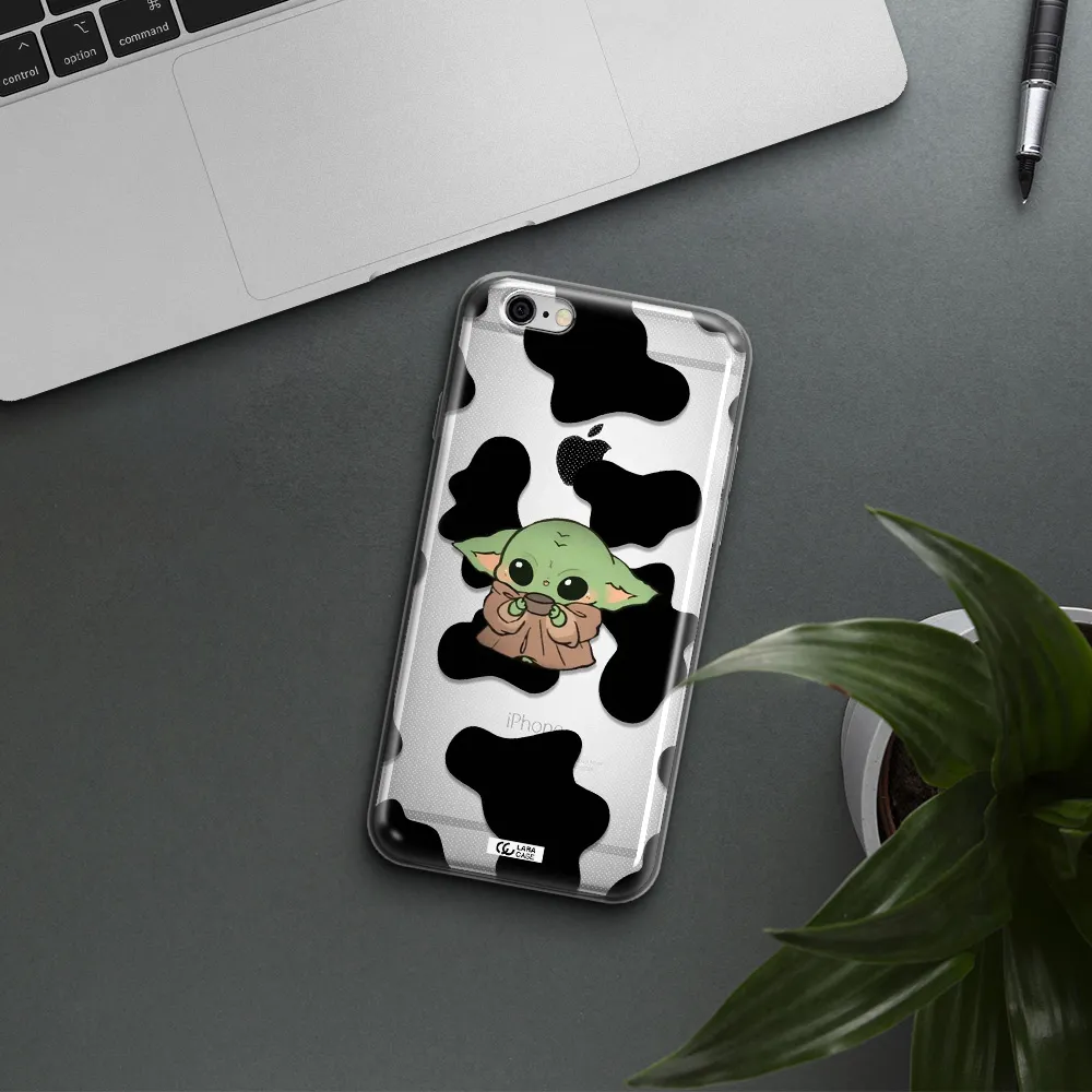 a cartoon of a baby yoda Apple iPhone 6 plus Clear TPU Case