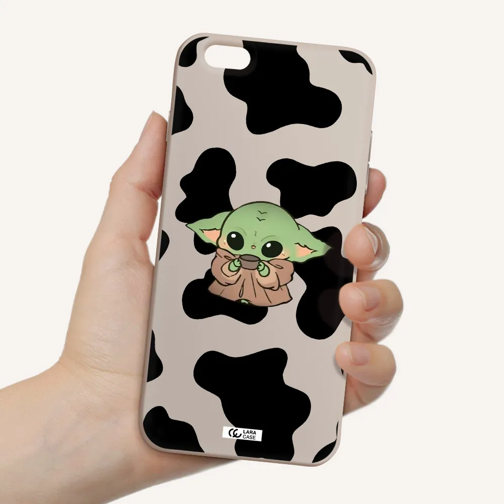 a cartoon of a baby yoda Apple iPhone 6 plus Silicone Stone Case