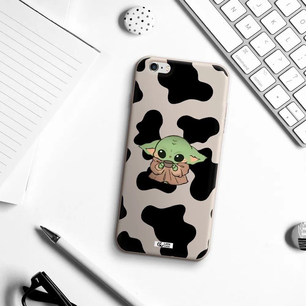 a cartoon of a baby yoda Apple iPhone 6 plus Silicone Stone Case