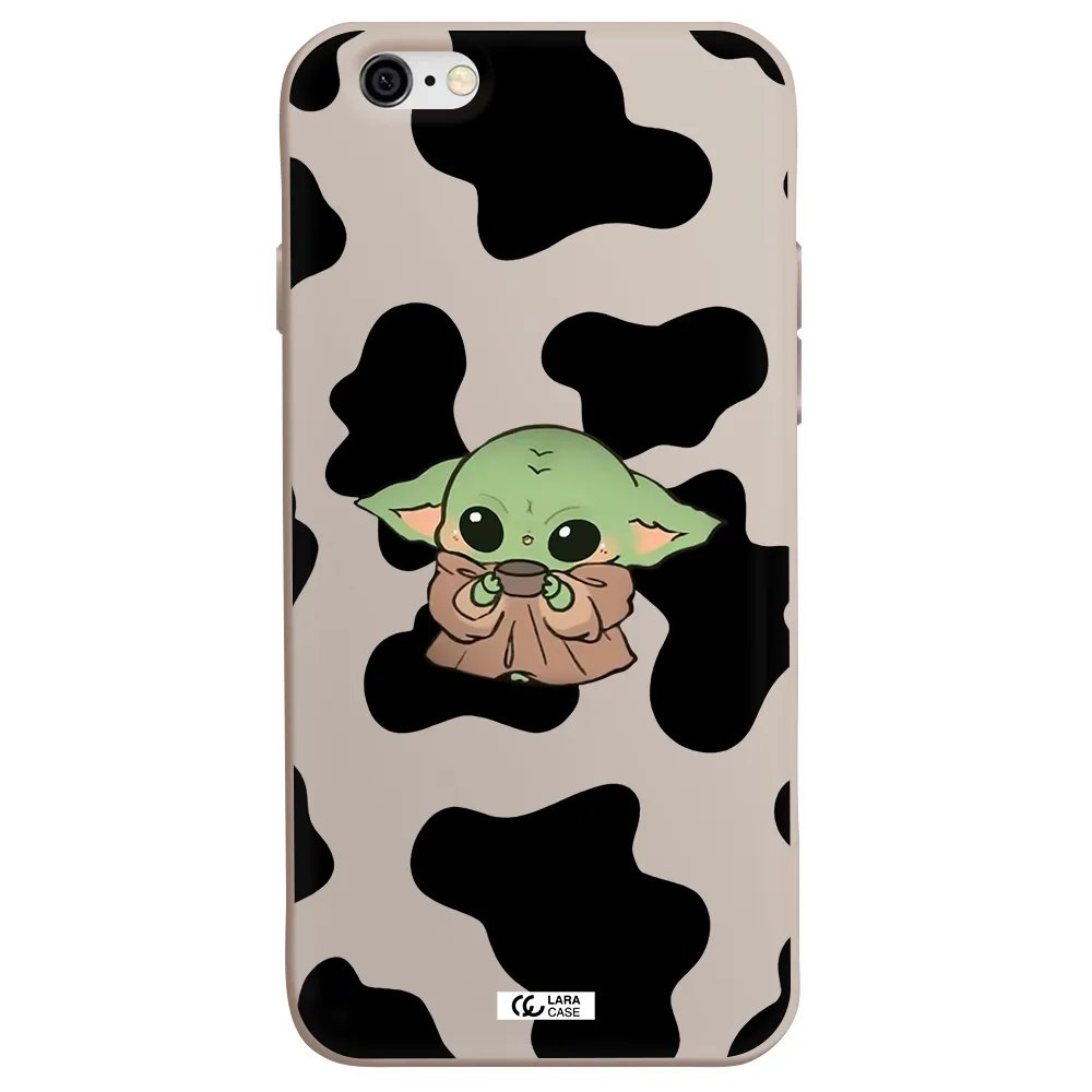 a cartoon of a baby yoda Apple iPhone 6 Silicone Stone Case