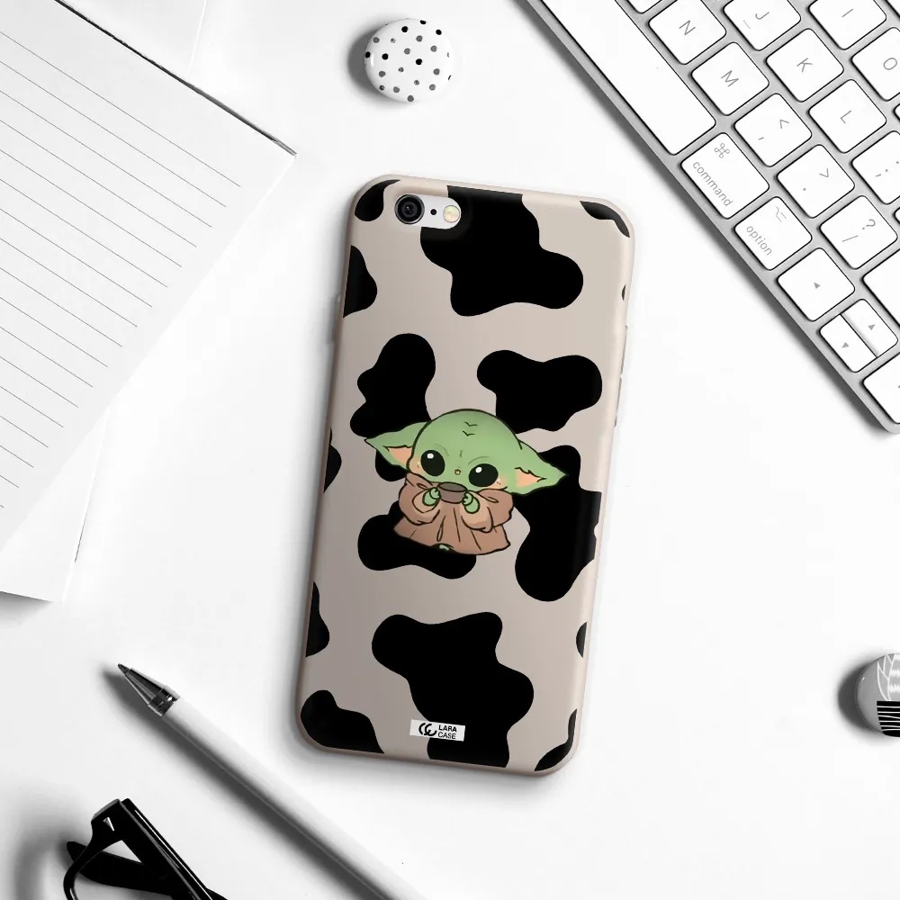 a cartoon of a baby yoda Apple iPhone 6 Silicone Stone Case