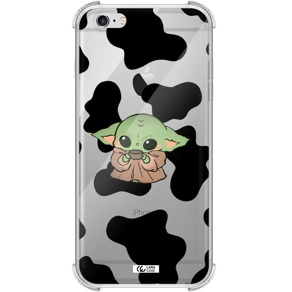 a cartoon of a baby yoda Apple iPhone 6S Clear PC Case