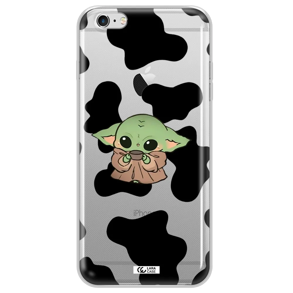 a cartoon of a baby yoda Apple iPhone 6S Clear TPU Case