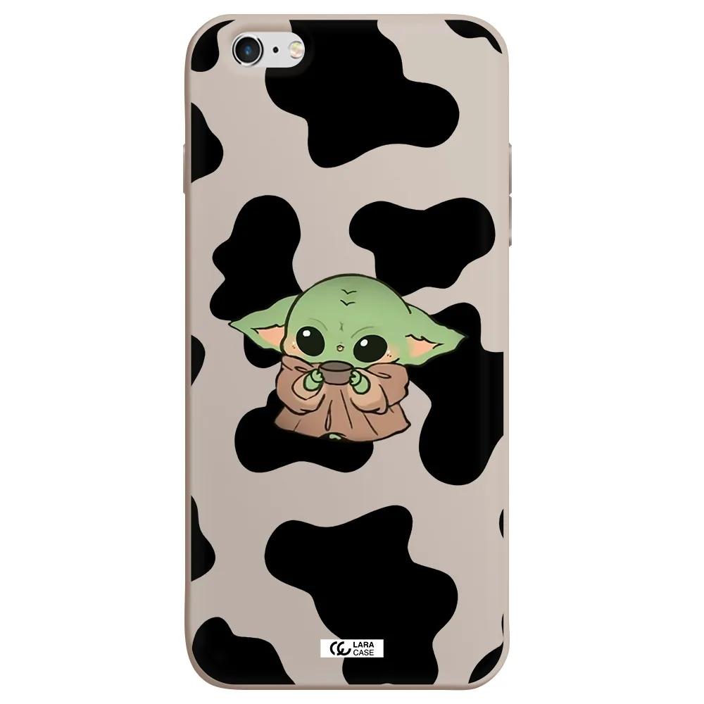 a cartoon of a baby yoda Apple iPhone 6S Silicone Stone Case