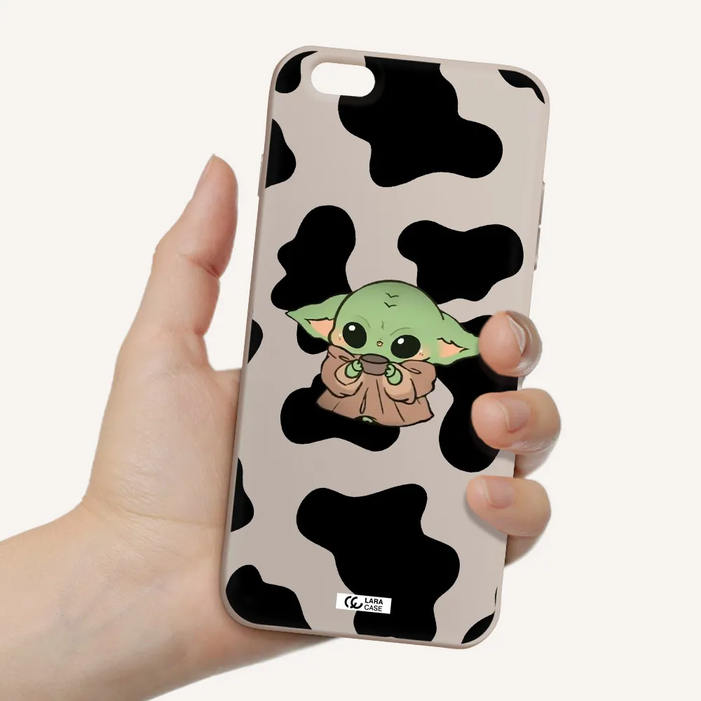 a cartoon of a baby yoda Apple iPhone 6S Silicone Stone Case