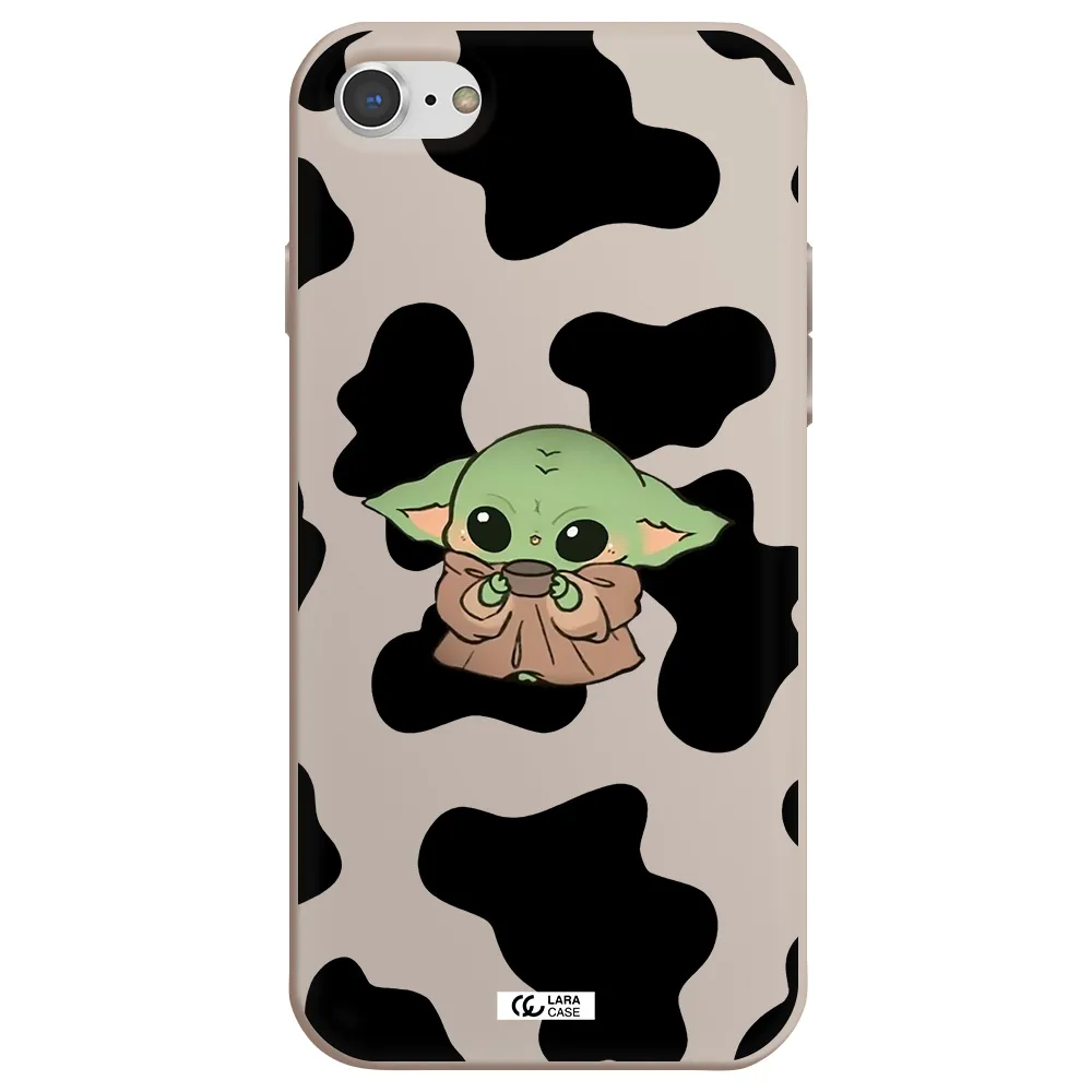 a cartoon of a baby yoda Apple iPhone 7 Silicone Stone Case