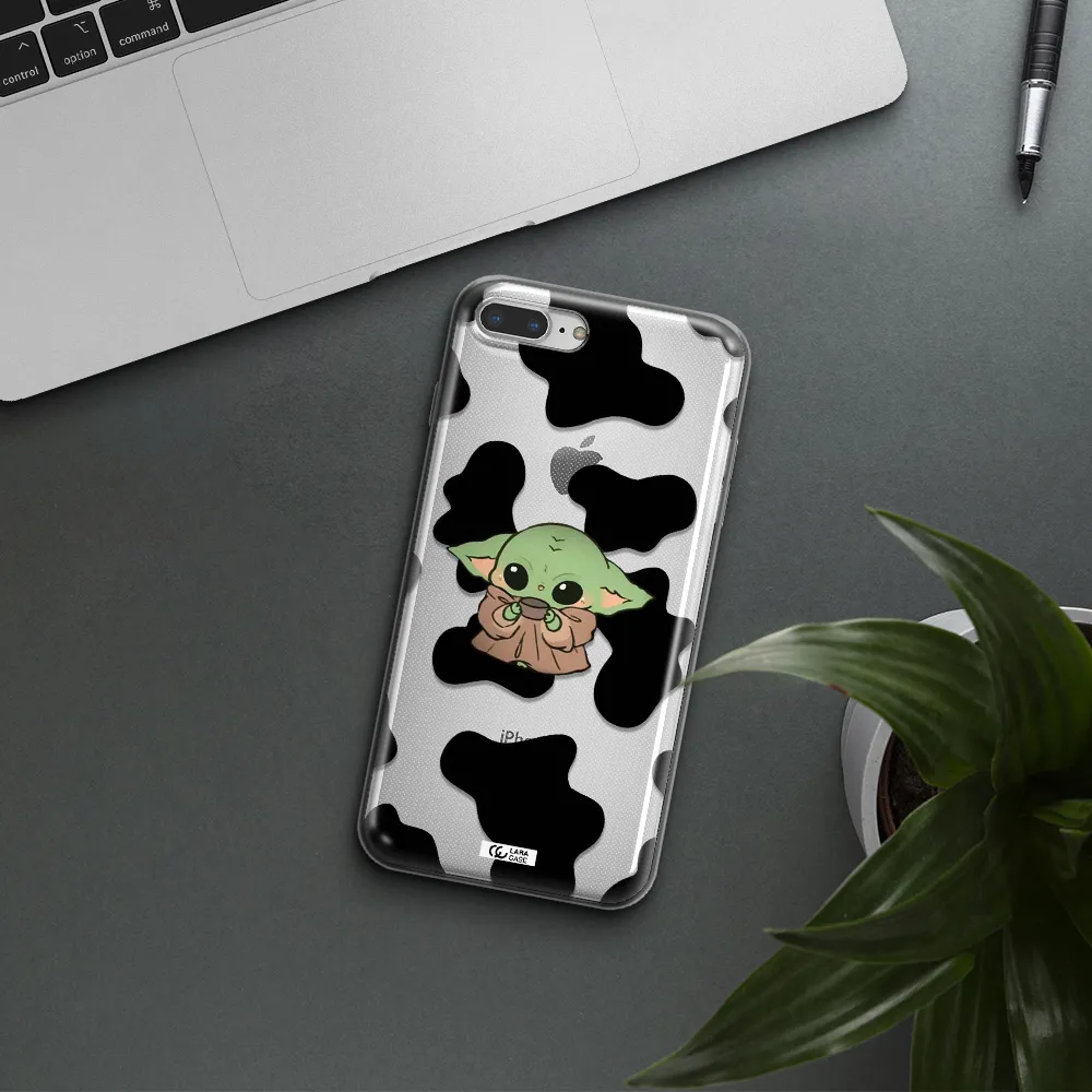 a cartoon of a baby yoda Apple iPhone 8 plus Clear TPU Case
